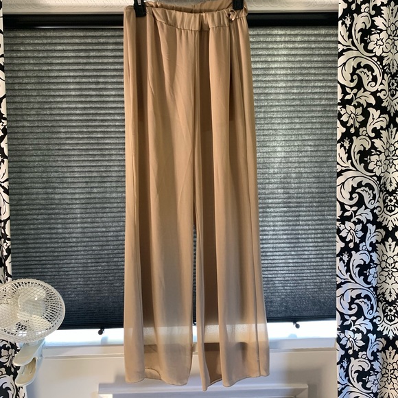 Pants - Wide Leg Sheer Pants with built in shorts